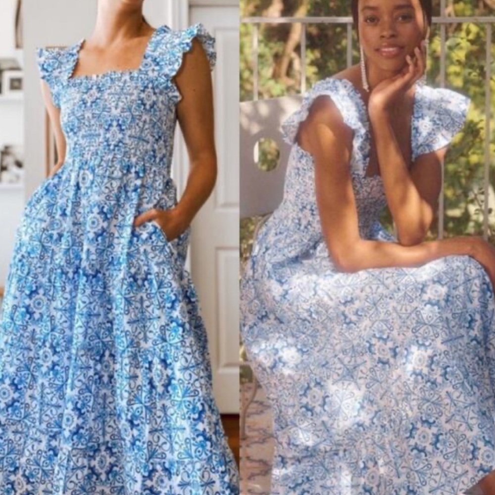 Hill House Ellie Nap Dress in Blue Mosaic - Picture 3 of 16